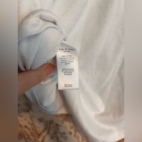 rag & bone The Knit Longsleeve Top, White - S - Picture 7 of 8